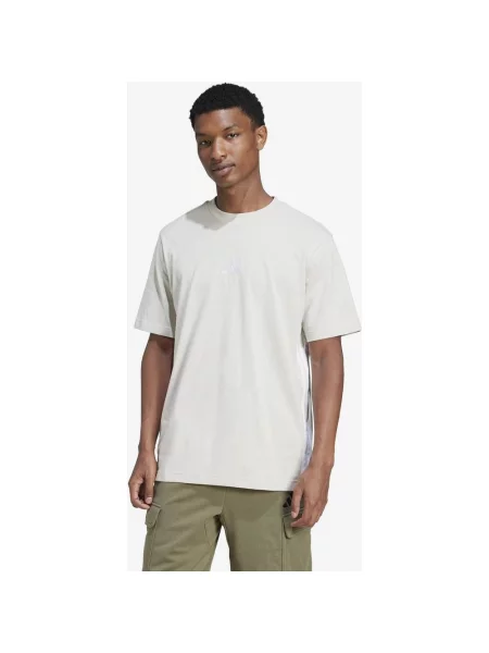 Koszulka Adidas Essentials Single Jersey 3 Wkładka Krótki Rękaw Jasny XS beżowy