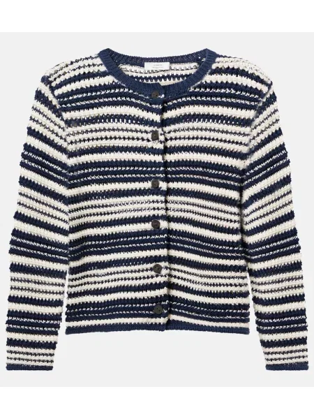 Cardigan Vince cu dungi tricotate albastru