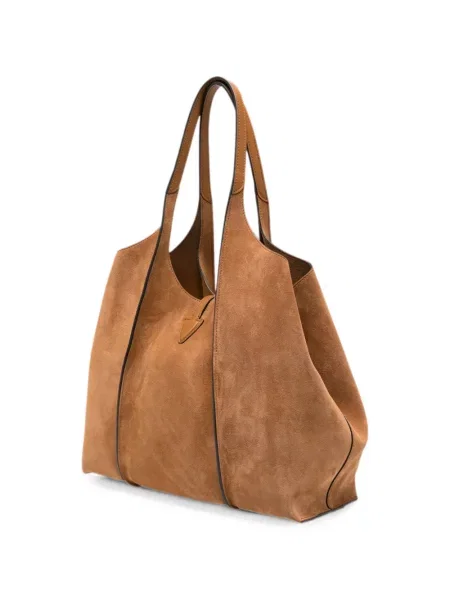 Geantă shopper Tod's din piele de căprioară maro