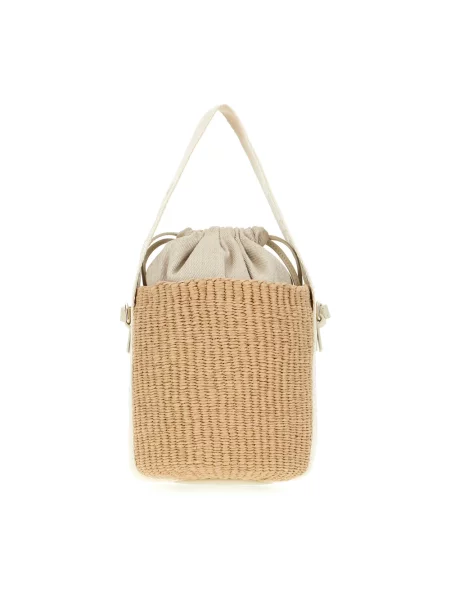 Torebka skórzana Chloe Woody skórzana beżowa