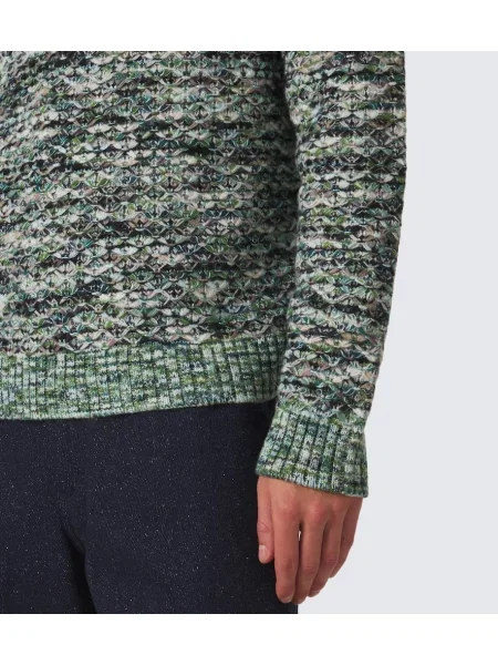 Tricou polo Missoni de lână verde