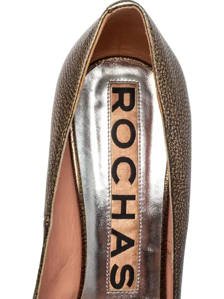 Pantofi cu toc Rochas din piele maro