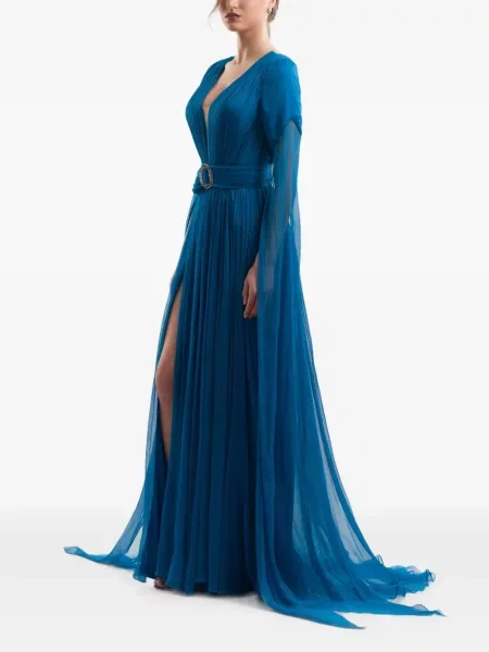 Cu centură rochie maxi Imroska albastru