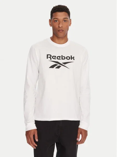 Reebok Тениска с дълъг ръкав бял