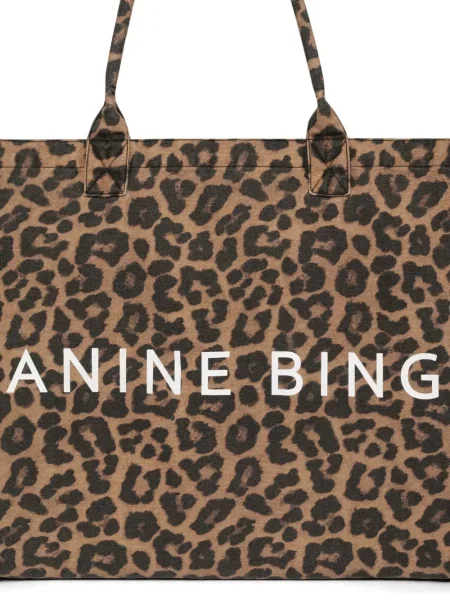 Geantă Anine Bing cu imagine cu model leopard maro
