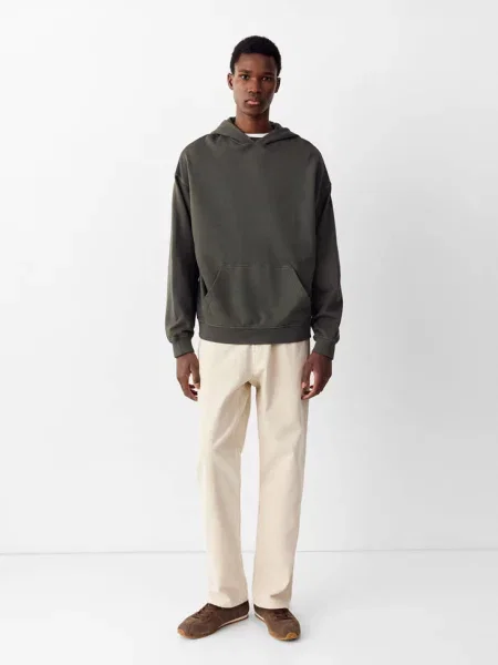 Bluza z kapturem antracytowy Teen L MANGO TEEN