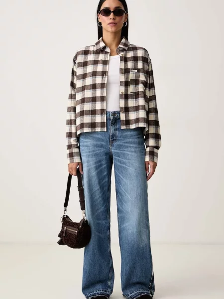 Guess Jeans rifle wide leg dámske modrá