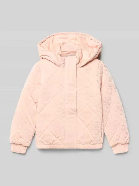 Parka z kapturem Guess różowa