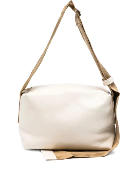 Geanta de piele Uma Wang din piele alb