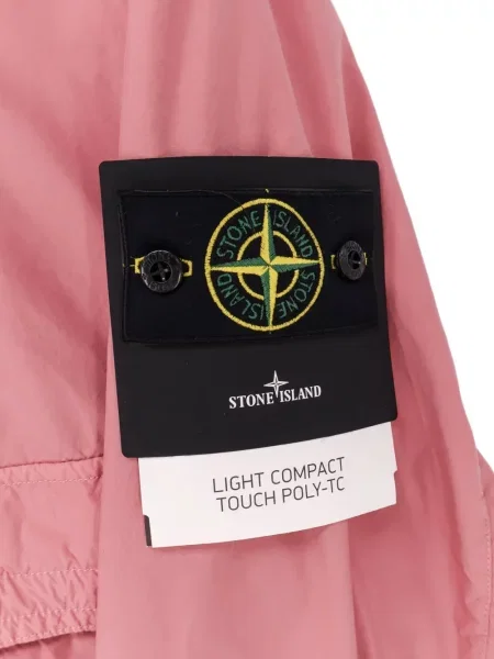 Geacă Stone Island cu glugă cu strasuri roz
