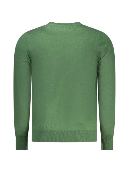 Pulover Rifle cu decolteu rotund verde