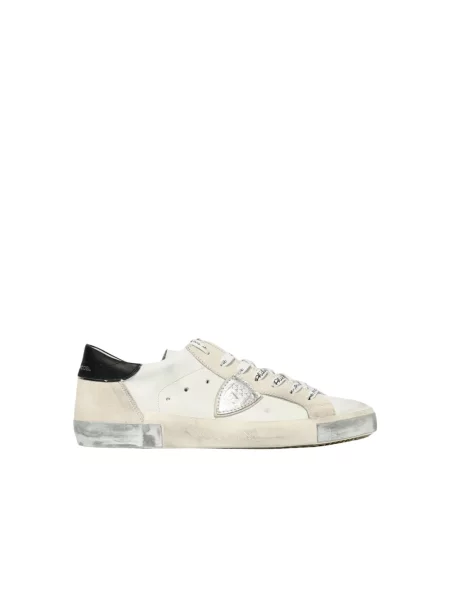 Sneakersy Philippe Model skórzane do tenisa w miejskim stylu białe