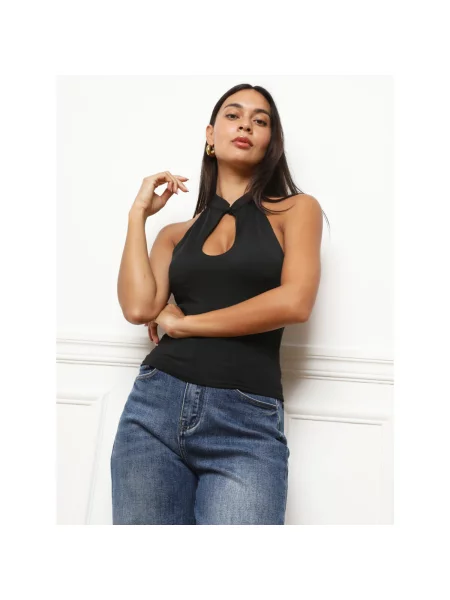 Top La Modeuse negru