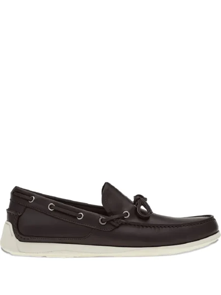 Pantofi loafer Ferragamo cu șireturi din piele maro