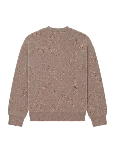 Sweter Carlo Colucci żakardowy z logo szary