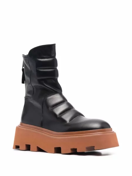 Botine Elena Iachi din piele chunky negru