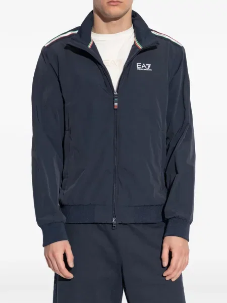 Geacă Ea7 Emporio Armani cu dungi albastru