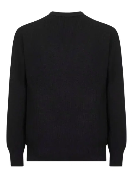 Cardigan D4.0 de lână cu decolteu în V negru