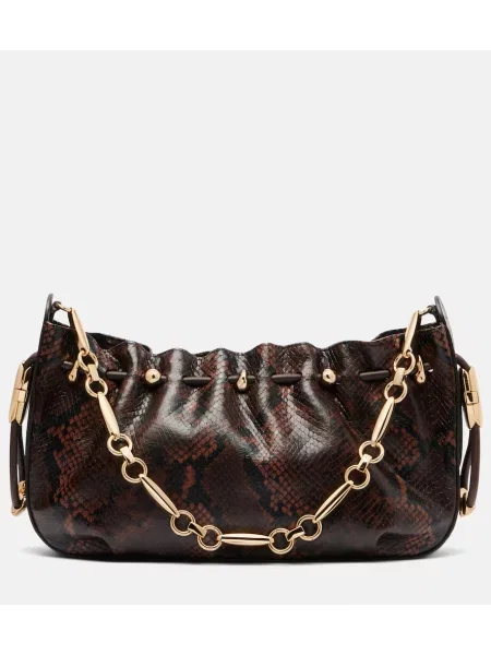 Geanta de piele Zimmermann din piele cu model piele de șarpe maro
