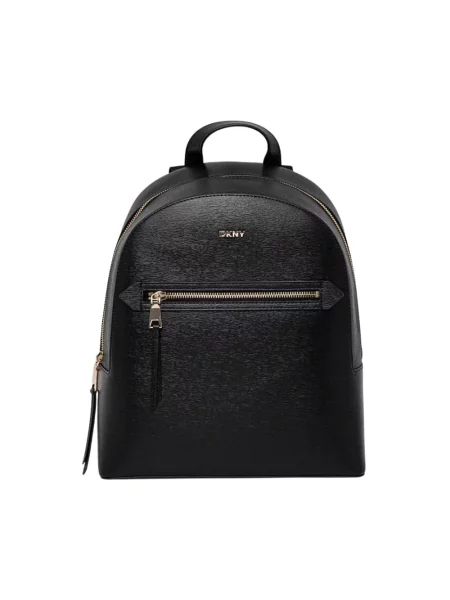Dkny plecak skórzany mały gładki czarny