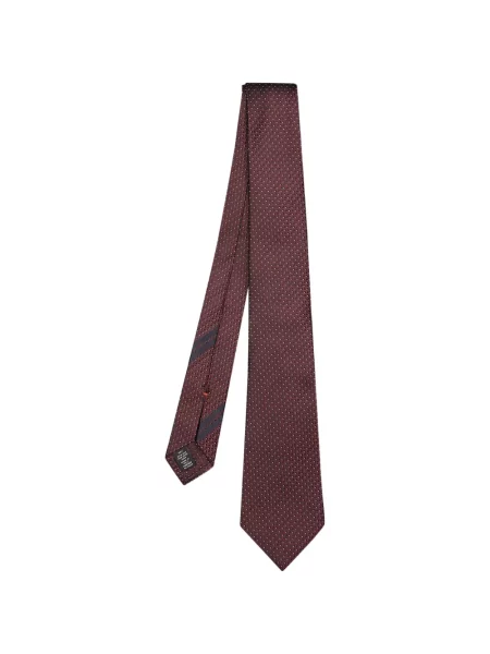 Cravată Zegna de mătase cu imprimeu geometric roșu