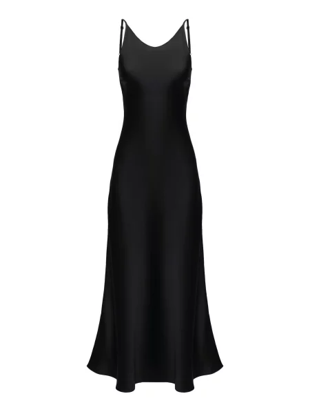 Serena Silueta Šaty Midi satin slip dress Majestic'' černá
