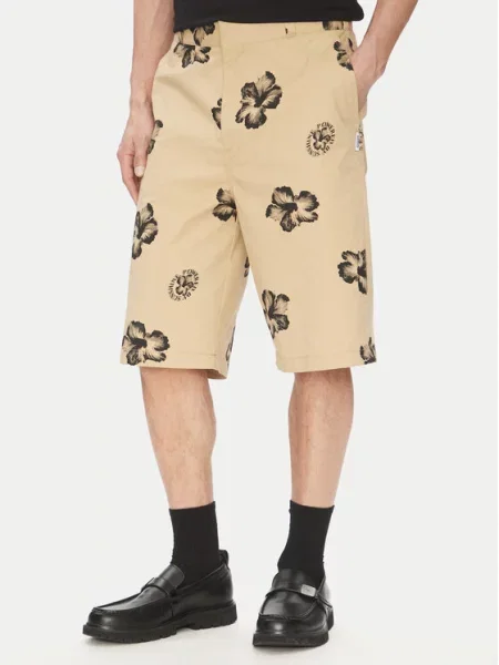 HUGO Šortky z materiálu Baggy Fit béžová