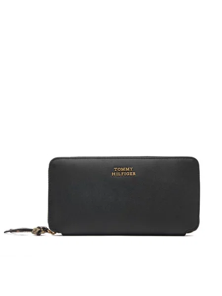 Portofel Tommy Hilfiger Th Leather Lrg Za Wallet negru