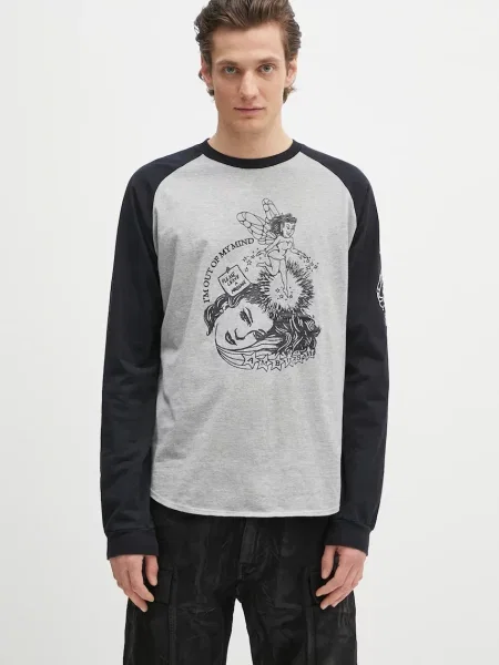 AMBUSH longsleeve Raglan L/S T-Shirt z nadrukiem szary