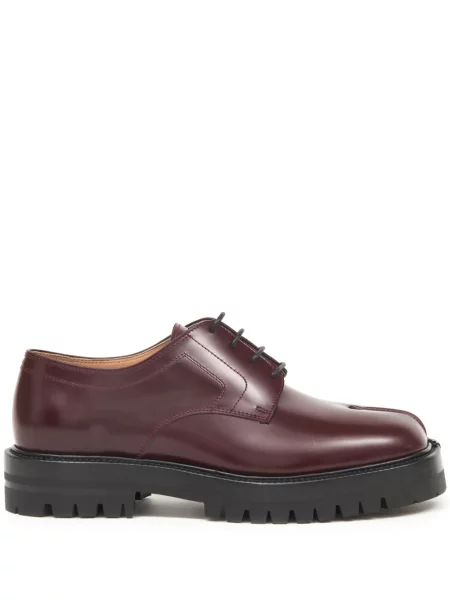 Pantofi derby Maison Margiela cu șireturi din dantelă roșu