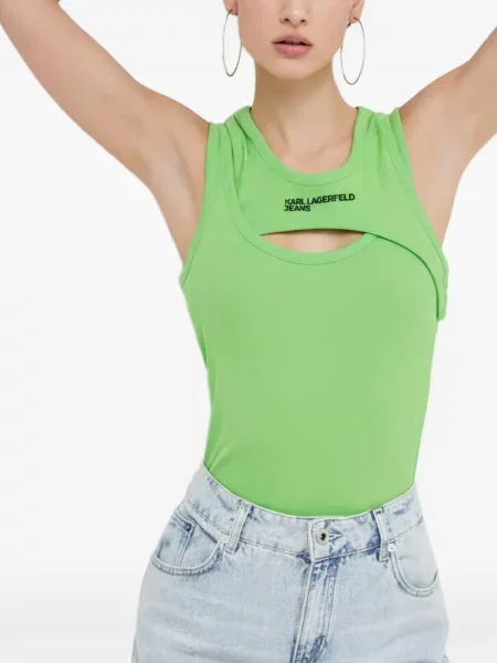 Hímzett felső Karl Lagerfeld Jeans zöld