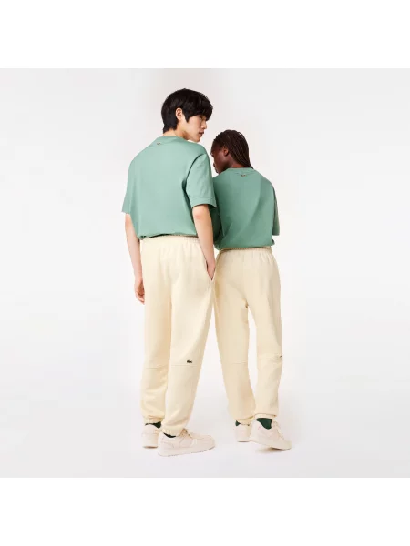 Lacoste Spodnie Dresowe Unisex Z Bawełny Organicznej Z Polaru beżowe