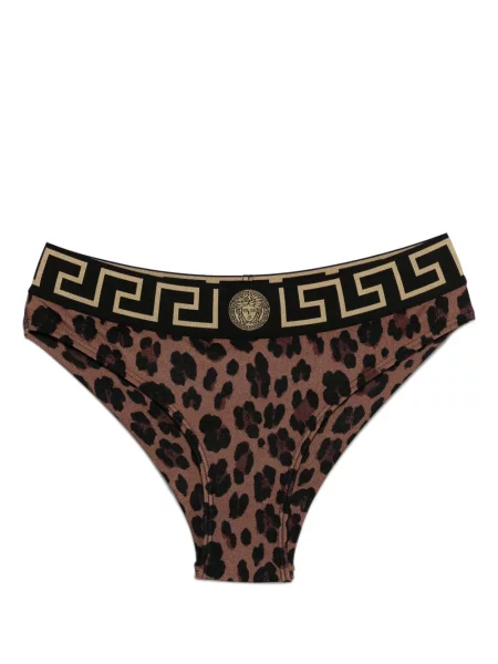 Bikini Versace z nadrukiem w panterkę brązowe