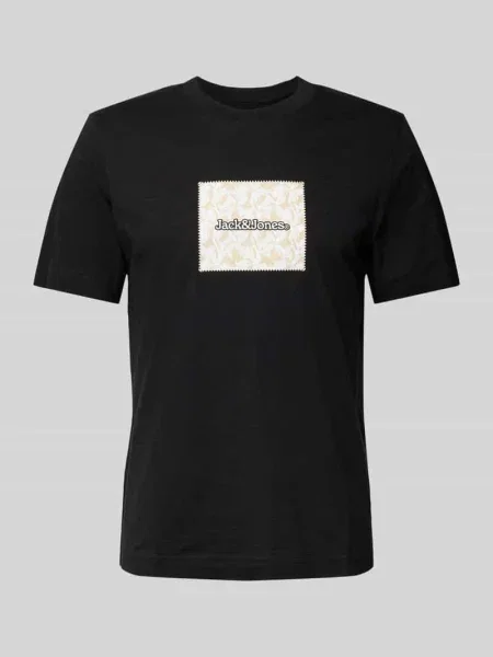 T-shirt z nadrukiem z logo model ‘SPLIT’ Jack & Jones czarna