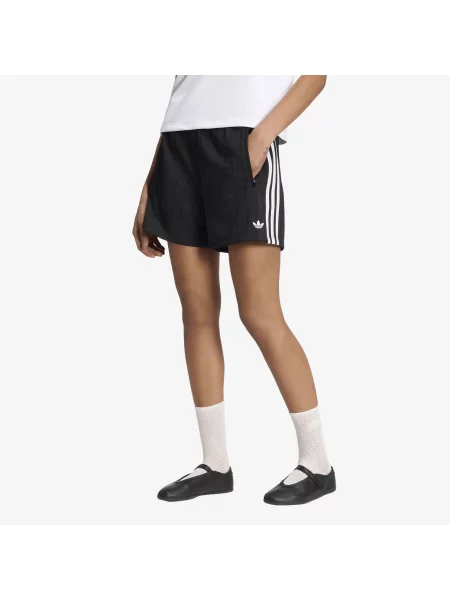 Pantaloni scurți adidas Pinstripe Firebird Shorts Black/ White/ Grey Two S alb