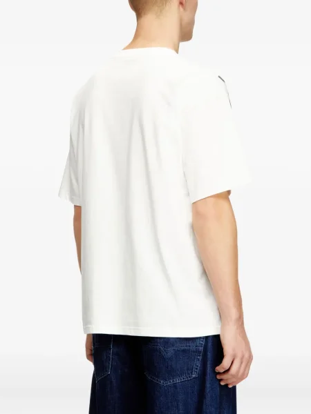 Tricou Diesel cu imagine scurt alb