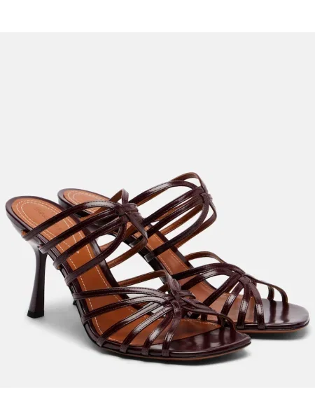 Papuci tip mules Zimmermann din piele de lac bordo