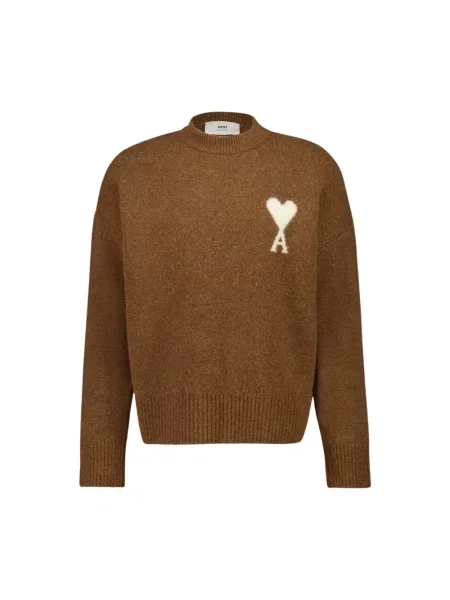 Sweter Ami Paris brązowy