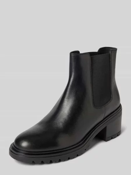 Buty skórzane na słupku model ‘DAMIANA’ czarne