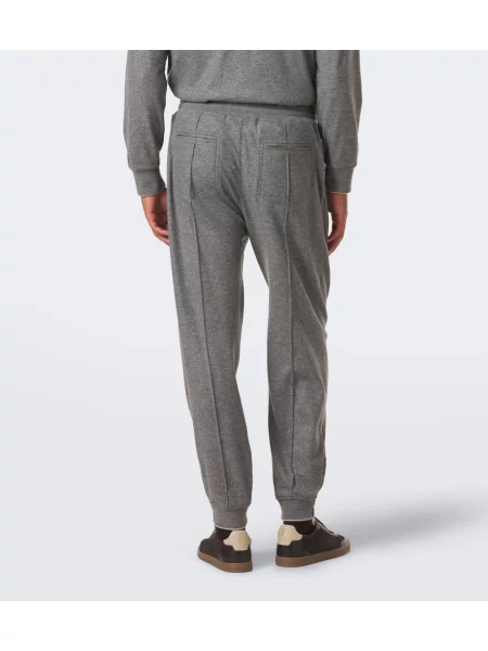 Pantaloni Brunello Cucinelli din cașmir gri