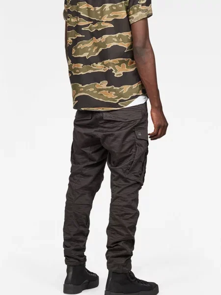 G-Star Raw Spodnie materiałowe Rovic Szary Tapered Fit brązowe