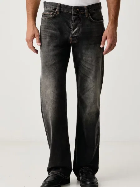 Emporio Armani blugi straight pentru bărbați gri