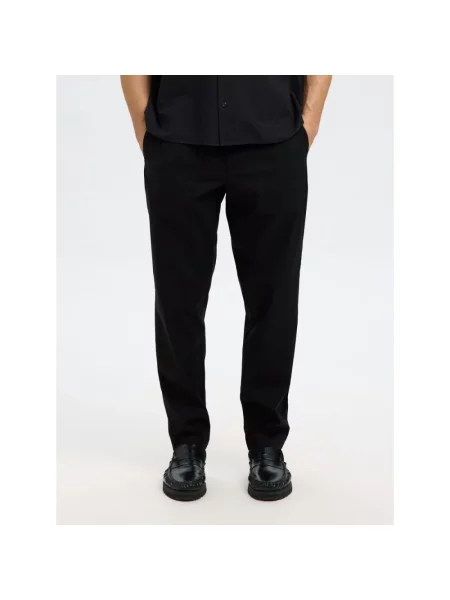 Spodnie o kroju slim fit z tunelem model ‘LERO’ Selected Homme czarne