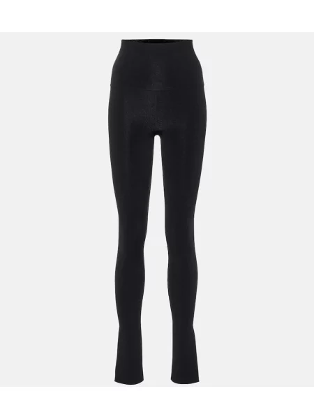 Leggings Khaite cu talie înaltă negru