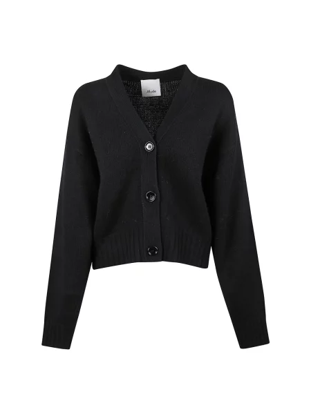 Kardigan Allude wełniany z dekoltem w serek czarny