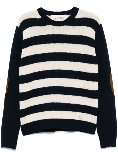 Pulover Valentino Garavani cu dungi albastru