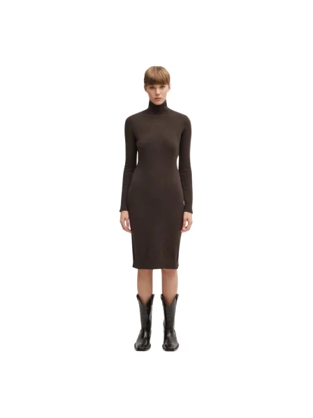 Sukienka midi Mm6 Maison Margiela brązowa