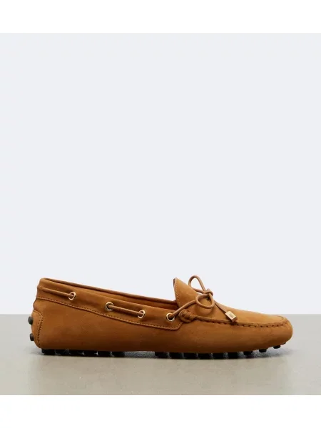 Pantofi loafer Tod's din piele de căprioară maro