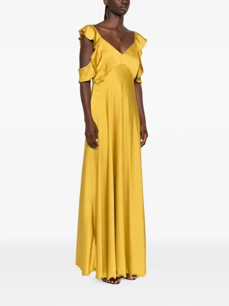 Rochie maxi Le Rjtange cu volane galben
