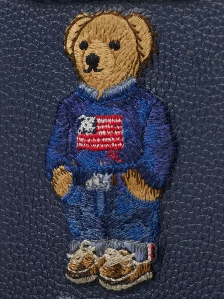 Tricou polo Polo Ralph Lauren cu glugă cu blană cu broderie roșu